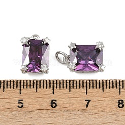 Brass Pave Cubic Zirconia Charms&nbsp;KK-L241-01P-01