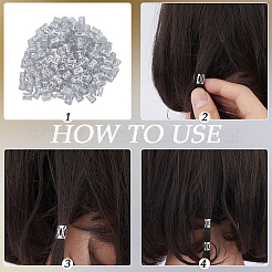 300Pcs Aluminum Dreadlocks Beads Hair Decoration&nbsp;ALUM-PA0001-01S