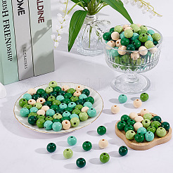 300Pcs 6 Colors Wood European Beads&nbsp;WOOD-ME0001-17