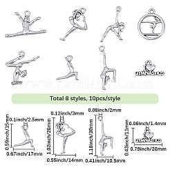 80Pcs 8 Styles Sport Themed Tibetan Style Alloy Pendants&nbsp;FIND-BM0001-59