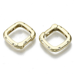Brass Micro Pave Cubic Zirconia Spring Gate Rings&nbsp;ZIRC-S061-204G-NF