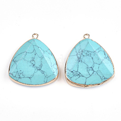 Electroplate Synthetic Turquoise Pendants&nbsp;G-S344-14D