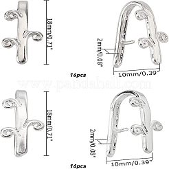 32Pcs 2 Style Brass Snap On Bails&nbsp;KK-FH0001-88
