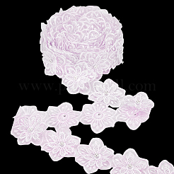 Organza Lace Trim with Resin Imitation Pearl Beads&nbsp;OCOR-WH0085-53C