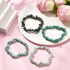 4Pcs Gemstone Beaded Stretch Bracelets Set&nbsp;BJEW-JB11178