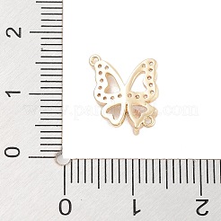 Brass Pave Clear Cubic Zirconia Hollow Connector Charms&nbsp;LS-KK-Z061-03G