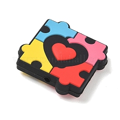 Autism Theme Silicone Beads&nbsp;SL-CBAF318-D02
