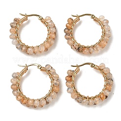304 Stainless Steel Hoop Earrings&nbsp;EJEW-F240-03G-02