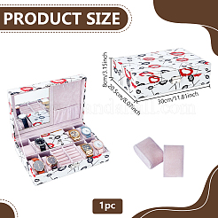 Red Lip Print PU Leather Jewelry Organizer Boxes&nbsp;CON-WH0110-332