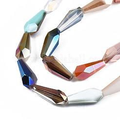 Electroplate Transparent Glass Beads Strands&nbsp;EGLA-S174-28