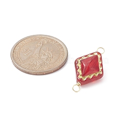 Transparent Acrylic Golden Metal Enlaced Connector Charms&nbsp;PALLOY-JF02098