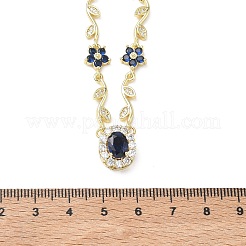 Brass Pave Cubic Zirconia Flower Pendant Necklaces&nbsp;NJEW-C121-04A-02G