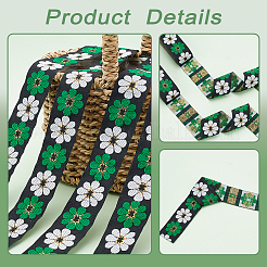 Ethnic Style Embroidery Polyester Ribbons&nbsp;LS-OCOR-WH0070-10F-03