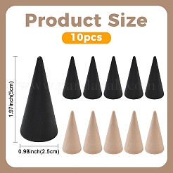 10Pcs 2 Colors Wood Ring Holders&nbsp;AJEW-YW0002-20