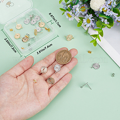 20Pcs 2 Styles Brass Stud Earring Findings&nbsp;KK-BBC0015-13
