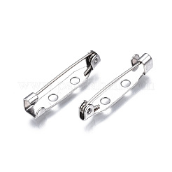 Tarnish Resistant 201 Stainless Steel Brooch Pin Back Safety Catch Bar Pins&nbsp;STAS-S117-021C