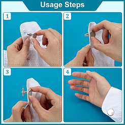 2 Pairs Brass Natural Shell Cufflinks&nbsp;FIND-FG0004-76