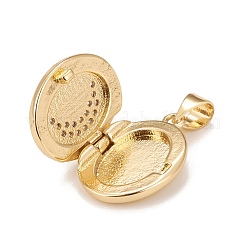 Brass Micro Pave Cubic Zirconia Locket Pendants&nbsp;KK-A161-40A-G