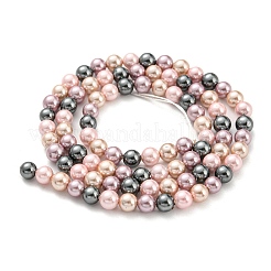 Electroplated Shell Pearl Beads Strands&nbsp;SHEL-F008-03A-12