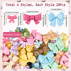 80Pcs 4 Styles Resin Cabochons&nbsp;CRES-SC0003-06C