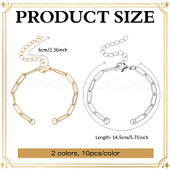 20Pcs 2 Colors 304 Stainless Steel Paperclip Chains Bracelet Making&nbsp;AJEW-ME0001-06