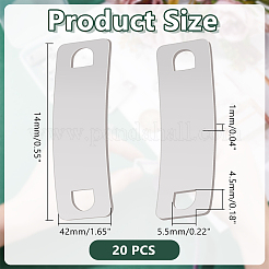 20Pcs 201 Stainless Steel Curved Rectangle Connector Charms&nbsp;STAS-HY0001-85