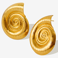 Exaggerated 304 Stainless Steel Seashell Stud Earrings&nbsp;HX3520-2