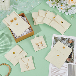Microfiber Cloth Jewelry Storage Bags with Brass Button&nbsp;ABAG-WH0070-05A