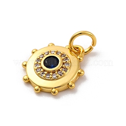 Brass Micro Pave Cubic Zirconia Charms&nbsp;KK-U033-22G-02