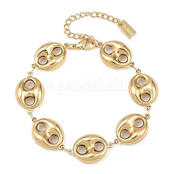 304 Stainless Steel Coffee Bean Link Chain Bracelets&nbsp;BJEW-D359-14B-G