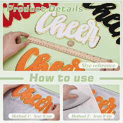 4Pcs 4 Colors Towel Embroider Thread Iron on/Sew On Patches&nbsp;PATC-FG0002-85