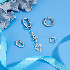 4Pcs 4 Styles 304 Stainless Steel Spring Gate Rings&nbsp;STAS-UN0051-09