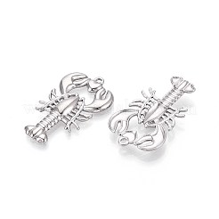 304 Stainless Steel Lobster with Heart Pendants&nbsp;STAS-T067-26P
