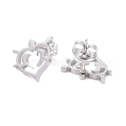 Non-Tarnish Heart 304 Stainless Steel Stud Earrings for Women&nbsp;EJEW-Z017-05P