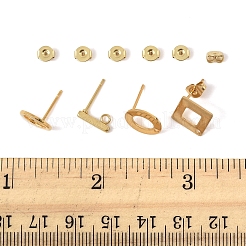 16Pcs 4 Styles 304 Stainless Steel Stud Earring Findings&nbsp;STAS-FS0001-83G