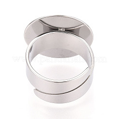 201 Stainless Steel Adjustable Ring Base Findings&nbsp;STAS-N122-02B-P-1