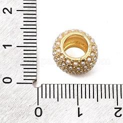 Brass & ABS Plastic Pearl European Beads&nbsp;KK-CBA3C32-04G