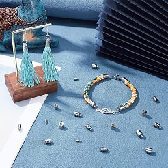 48Pcs 4 Style 201 Stainless Steel Cord Ends&nbsp;STAS-UN0030-98