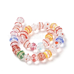 Round Handmade Clear Lampwork Beads Strands&nbsp;LAMP-G150-02D