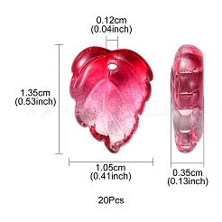 Autumn Theme Two-Tone Transparent Glass Charms&nbsp;GLAA-YW0001-53D