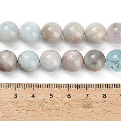 Natural Aquamarine Beads Strands&nbsp;G-F591-29B-12mm-01