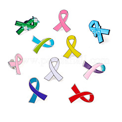 20Pcs 10 Styles Awareness Ribbon Enamel Pin&nbsp;JEWB-TA0001-39