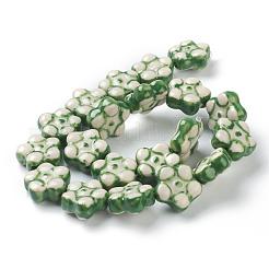 Handmade Porcelain Flower Beads Strands&nbsp;PORC-G006-15B