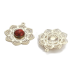 Dyed Synthetic Turquoise Flower Pendants&nbsp;KK-Z088-03G-02