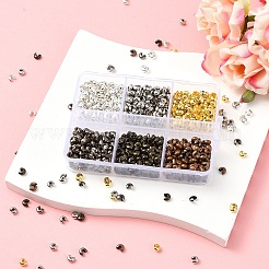 1200Pcs 6 Colors Iron Crimp Beads Covers&nbsp;IFIN-YW0003-72