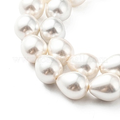 Teardrop Shell Pearl Bead Strands&nbsp;BSHE-L015-12x16-01