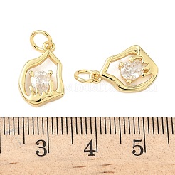 Brass Micro Pave Cubic Zirconia Pendants&nbsp;KK-Z120-12G