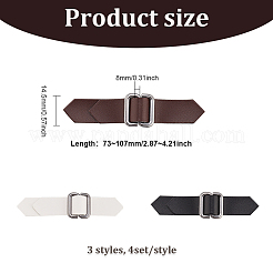 12 Sets 3 Colors PU Leather Buckles&nbsp;DIY-FG0004-17