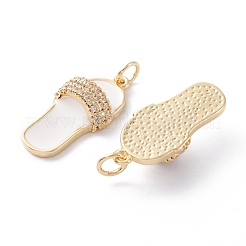 Brass Micro Pave Clear Cubic Zirconia Pendants&nbsp;ZIRC-A019-10G