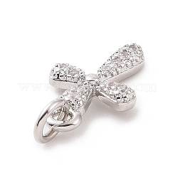 Brass Micro Pave Cubic Zirconia Charms&nbsp;KK-C012-19P